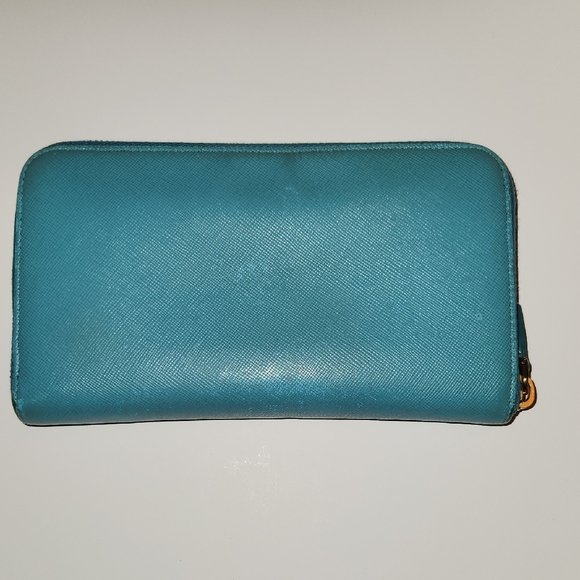 Prada Teal Blue Leather Wallet - Picture 2 of 11